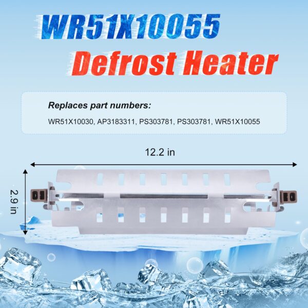 M Motico WR51X10055 Refrigerator Defrost Heater Kit, WR55X10025 Refrigerator Temperature Sensor, WR50X10068 Defrost Thermostat Compatible with General Electric Hotpoint Refrigerators - Image 3