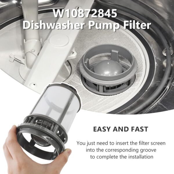 W10872845 Dishwasher Filter Replacement Fits for Whirlpool Kitchenaid Amana - Image 2