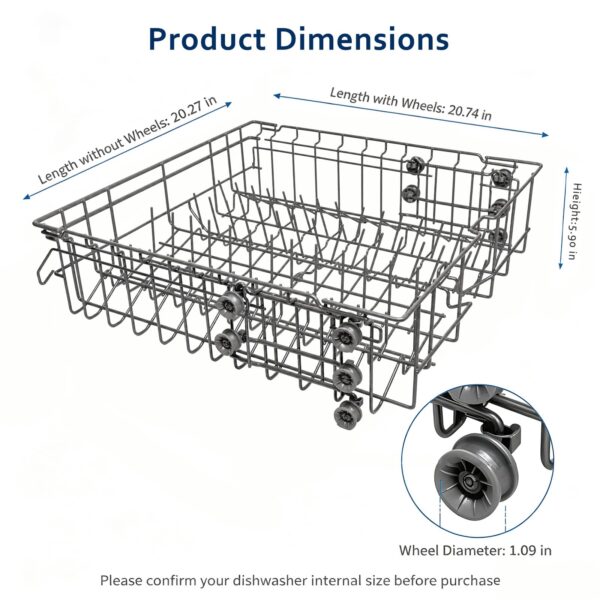DD82-01385B A/S Dishwasher Rack Assembly Compatible with Samsung Dishwasher Rack Replace Number 4978666 AP6807483 Center Dishrack Fit Samsung DW80R2031US DW80N3030US DW80CG4021SR - Image 6