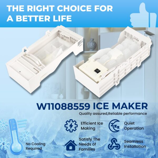 W11284458 W11088559 Refrigerator Ice Maker Replacement,Replace EAP12584610 AP6809232 PS12584610 (Upgraded OEM Quality) Easy Installation - Image 7