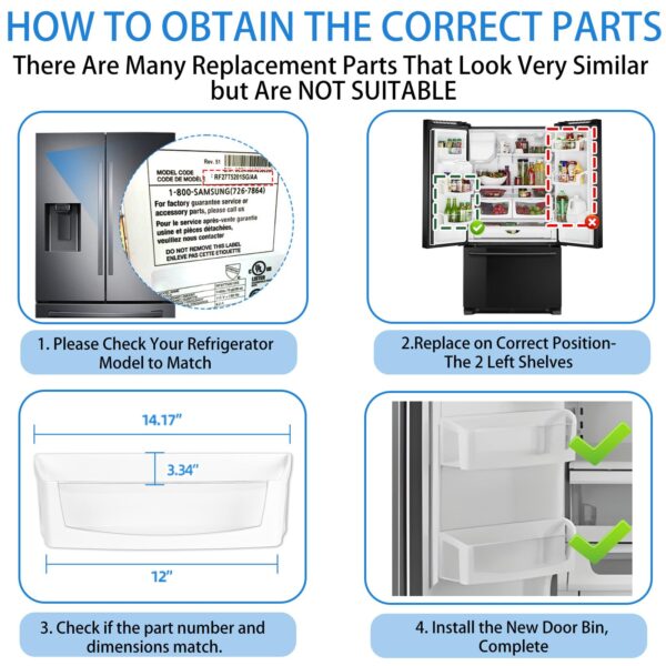 WPW10212139 Refrigerator Door Shelf Bin Compatible with Maytag Whirlpool - Image 3