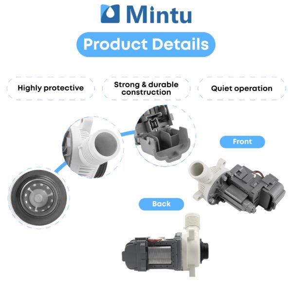 W10276397 Washer Drain Pump Replacement For Whirlpool Kenmore Maytag Washing Machines, Replace WPW10276397VP B40-3A AP6018417 LP397 WPW10276397 Washer Parts - 2026 UPGRADE - Image 5