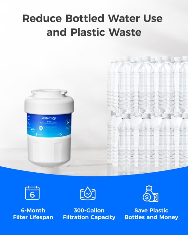 Waterdrop WD-F13 Refrigerator Water Filter Replacement for GE® MWF®, 3 Pack - Image 4