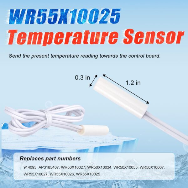 M Motico WR51X10055 Refrigerator Defrost Heater Kit, WR55X10025 Refrigerator Temperature Sensor, WR50X10068 Defrost Thermostat Compatible with General Electric Hotpoint Refrigerators - Image 7