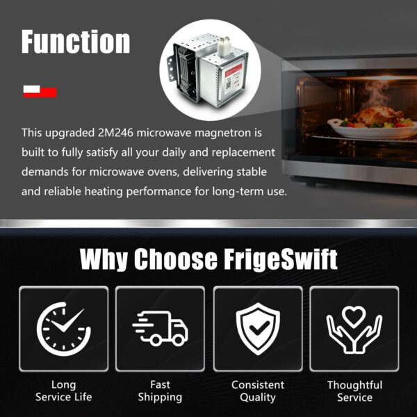 FrigeSwift 2M246 01TAG Microwave Magnetron for LG 6324W1A001L AP4457332 - Image 2