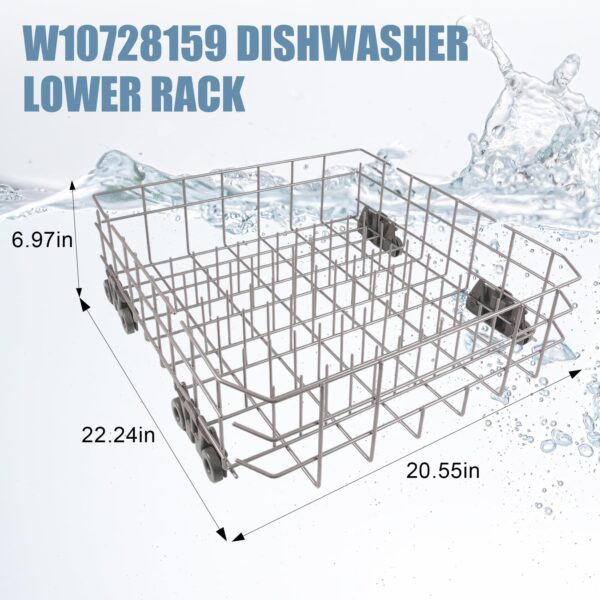 W10728159 Lower Rack Compatible with Maytag/Kenmore/KitchenAid Dishwashers - Image 4