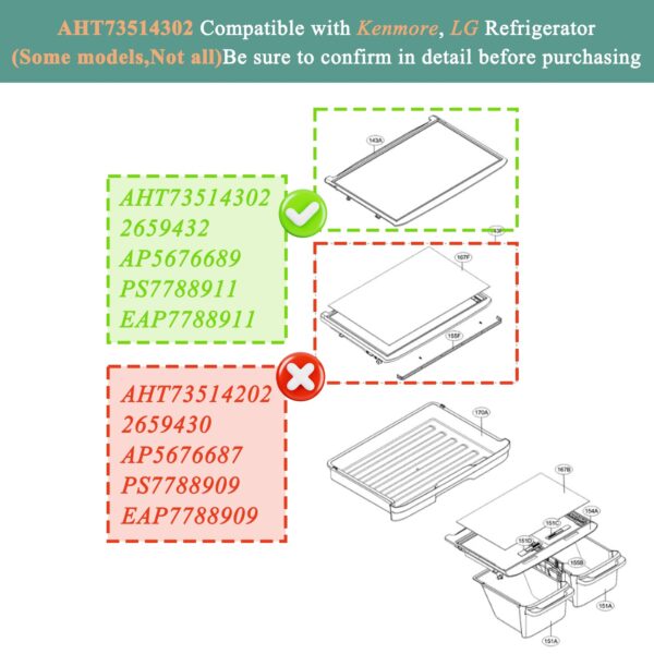 Garsoo Upgraded AHT73514302 Refrigerator Glass Shelf for lg - Image 5