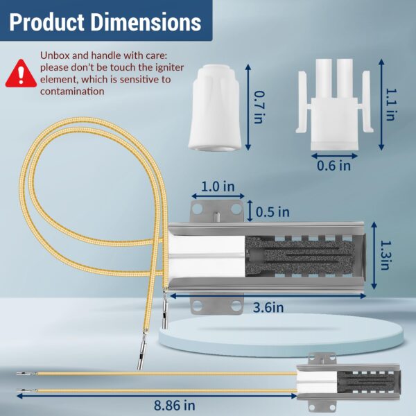 Gas Oven Igniter Compatible with WB13K21, IG9998, AP2020569 PS231280(1 Pc) - Image 7