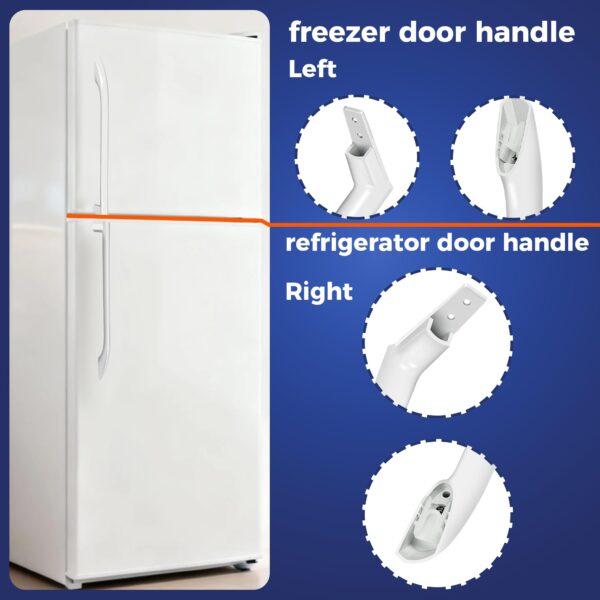 Romalon 5304486359 Frigidaire Fridge Door Handle White Lower Door Handle - Image 5