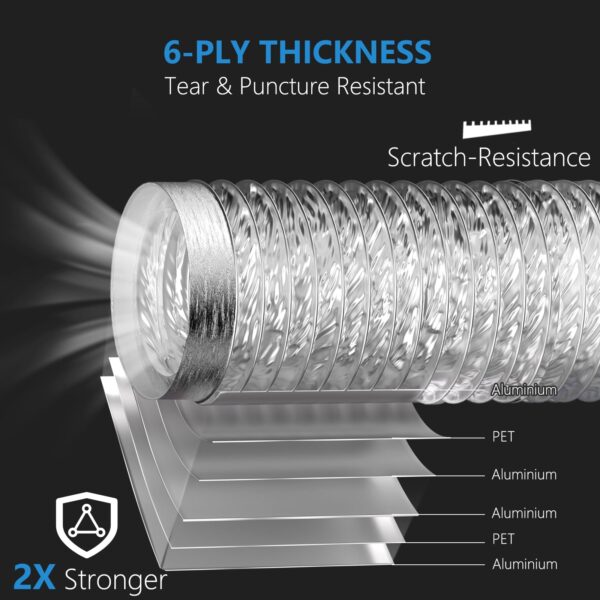 HOOMESUN 4 Inch Dryer Vent Hose, 3 ft Flexible Duct for Tight Spaces - Image 3