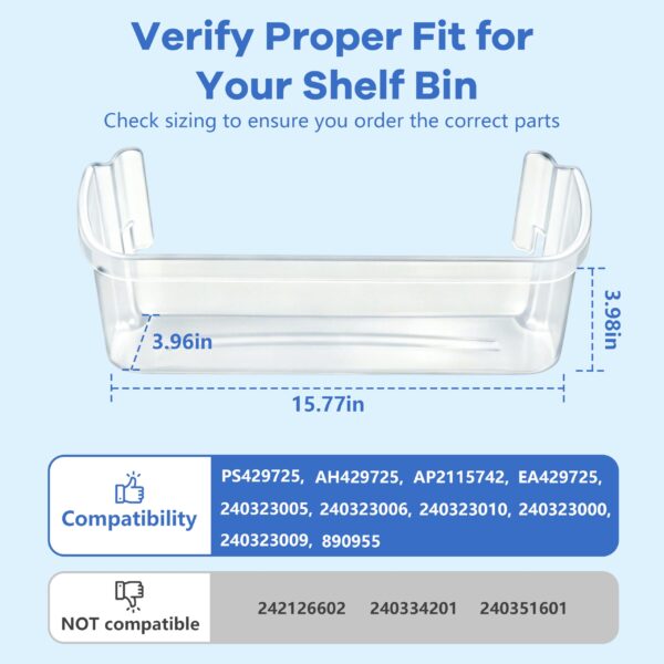 240323002 Refrigerator Door Bin Shelf Compatible with Frigidaire & Kenmore - Image 3