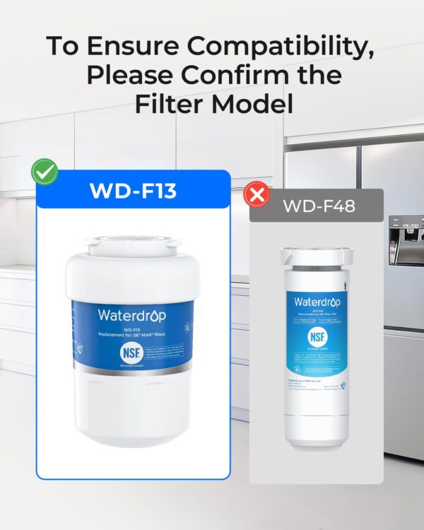 Waterdrop WD-F13 Replacement for GE® MWF® Refrigerator Water Filter, 3 Pack - Image 3