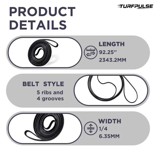 TURFPULSE Dryer Replace Part 341241 Dryer Drum Belt for Whirlpool Kenmore Roper Amana Maytag Replacement Accessories, 1/4 Inch x 92.25 Inch - Image 4