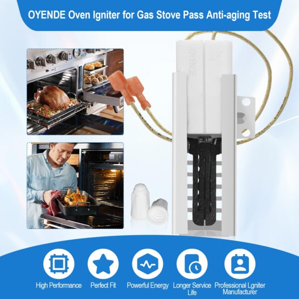 2 Pack PB040001 Gas Range Oven Igniter, Oven Igniter for Gas Stove for Viking Range Oven Igniter, Replace AP5315579 065650-000 SGR4001 792263, with 4 Ceramic Nuts. - Image 4