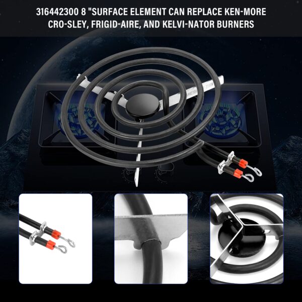 316442300 Range Surface Element 8'' Electric Range Surface Burner Coil Element by Romalon Fit for Frigi-daire Range Stove Cooktop Oven Coil Surface Element - Image 3