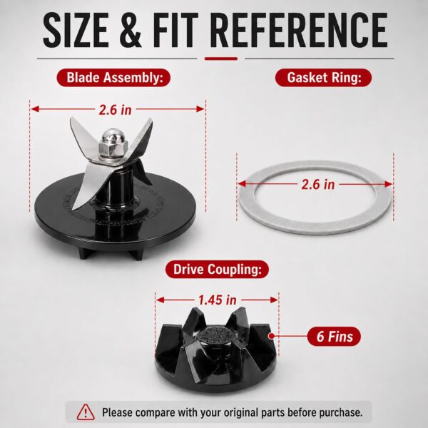 SPB-456-2B Blender Blade Assembly Compatible with Cuisinartt Blender Parts - Image 2