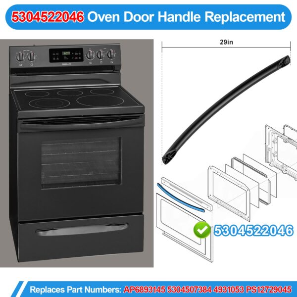 5304522046 Oven Door Handle Replacement for Frigidaire Stove Handle Black - Image 2