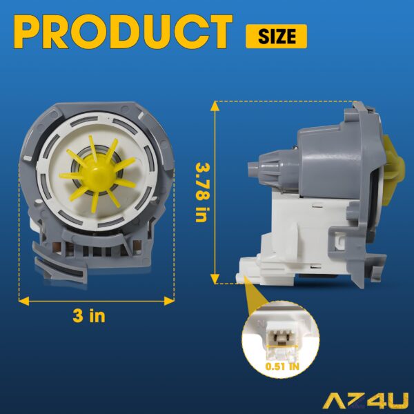 AZ4U Dishwasher Drain Pump Motor For Whirlpool WDF520PADW WDF560SAFM2 - Image 5