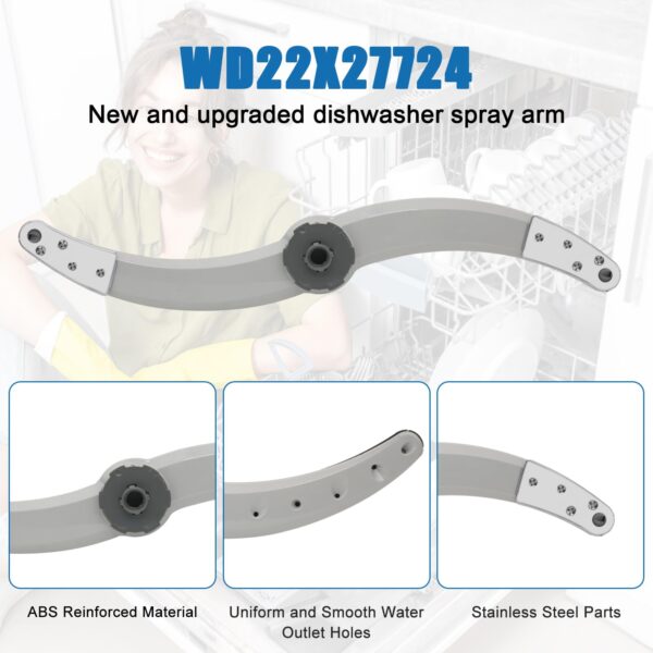 Update WD22X27724 Dishwasher Lower Spray Arm Replacement Compatible with GE Dishwasher GDF510PSJ2SS GDF540HGD2BB GDT580SSF2SS GDP665SYN3FS XDT500PSP5SS CDT800P2N2S1 DDT575SGF4BB DDT575SGF8BB