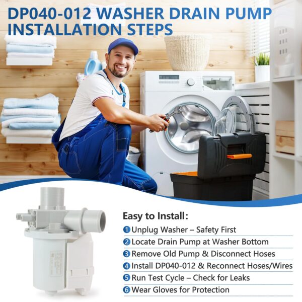 DP040-012 4681EA1007A Washer Drain Pump Replacement - Image 2