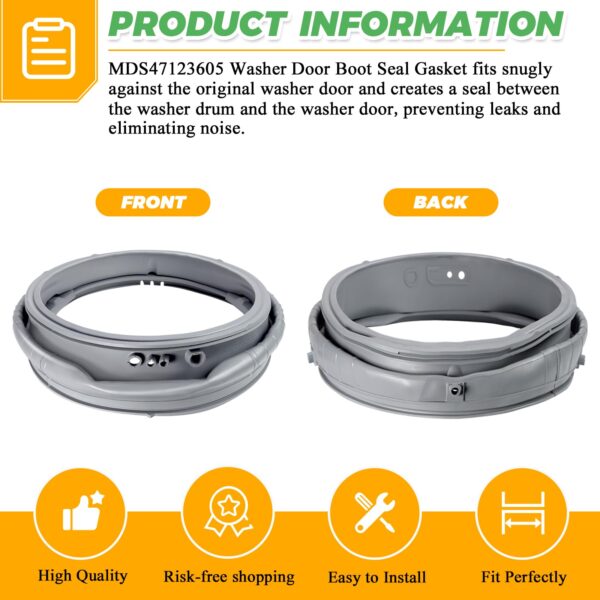 2026 Upgraded MDS47123605 Washer Door Boot Gasket 0EM Rubber Seal - Image 5