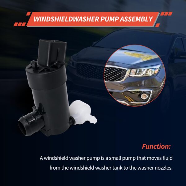 HiSport 98510-A9000 Front Windshield Washer Motor Pump - Image 7