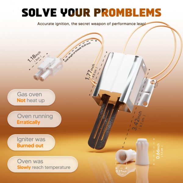 [Upgrades] 316489400 igniter, Fit for Frigi-daire gas oven igniter Ken-more placement 316428500, 316428501, 5304462661, 7316489400, 1197384, AP3963540, PS1528534, EAP1528534 Flat Style Igniter - Image 4