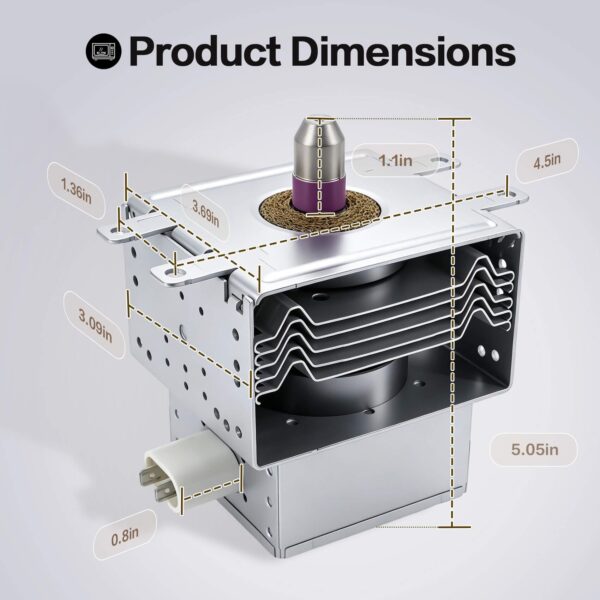 OM75P-31-ESGN Magnetron Compatible with Samsung Whirlpool GE Microwave Oven - Image 3