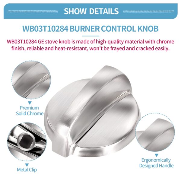 5 Pack WB03T10284 Oven Knobs Replacements for GE, 191D5100 Stove Knons Compatible with GE Range Stove Oven Replaces 1373043 AP4346312 AH2321076 EAP2321076 PS2321076 - Image 5