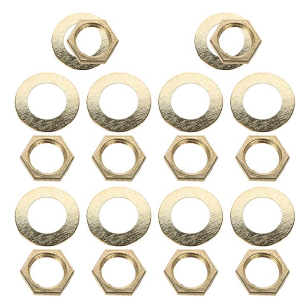 GOOHOCHY Quartz Clock DIY Fittings Nut and Washer Kit Clock Movement Parts for Wall Repair Assembly and Replacement 10 Nuts 10 Washers