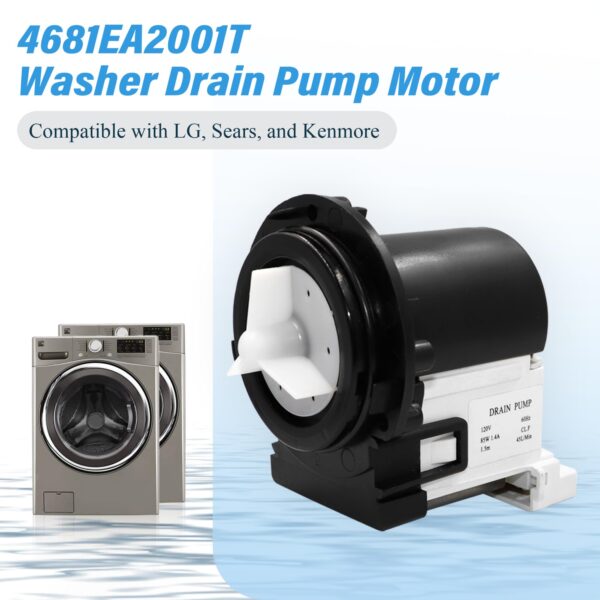 4681EA2001T Washer Drain Pump Motor Compatible with LG and Kenmore Washers - Image 3