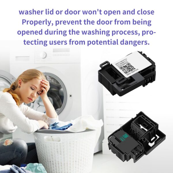WH01X27954 WH01X24381 WH02X24399 Washer Lid Lock Switch Washer Lid Lock Bezel Washer Lid Lock Striker Compatible for GE Hotpoint Top Load Washer Washing Machine Cover Lid Lock Switch Replacement Parts - Image 5