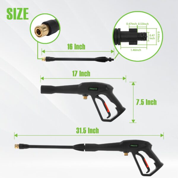 PWACCS Pressure Washer Gun and Hose Kit, 25 FT Power Washer Hose Wand - Image 7