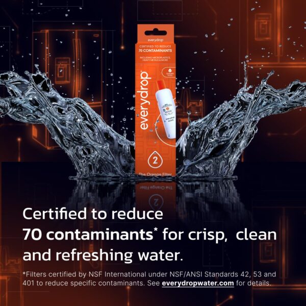 everydrop by Whirlpool Ice & Water Refrigerator Filter 2, Orange, EDR2RXD1 - Image 3