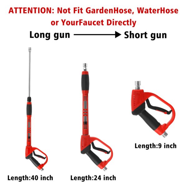 Tool Daily Deluxe Pressure Washer Gun, Replacement Wand Extension, 40 Inch - Image 5