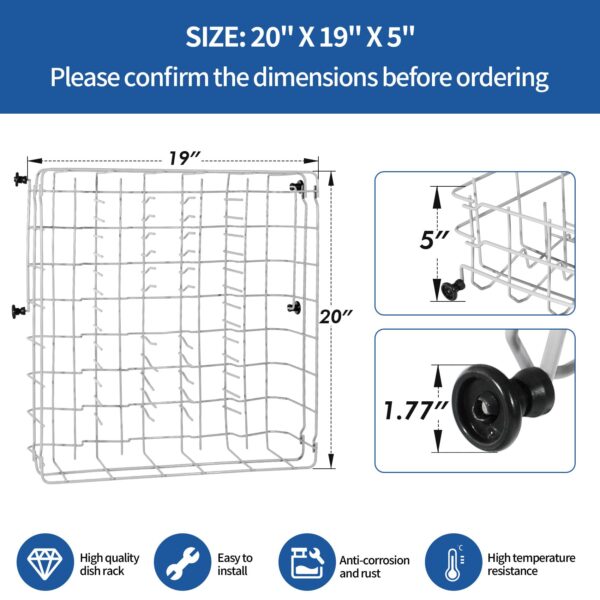 5304535380 Replacement Upper Dishwasher Rack for Frigidaire Kenmore Crosley - Image 7