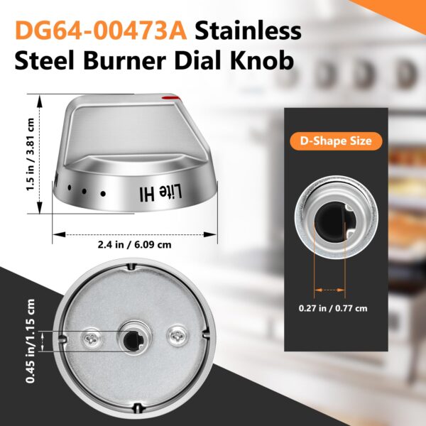DG64-00473A Gas Stove Control Knob Replacement Compatible with Samsung 5pcs - Image 3