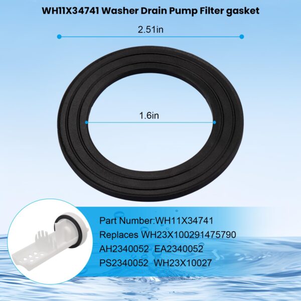 WH11X34741 Washer Drain Pump Filter gasket - Image 2