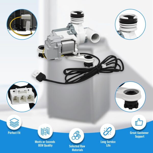 DC97-19289F DC97-19289B PX3516-01 DC97-19289A Washer Drain Pump Assembly - Image 2