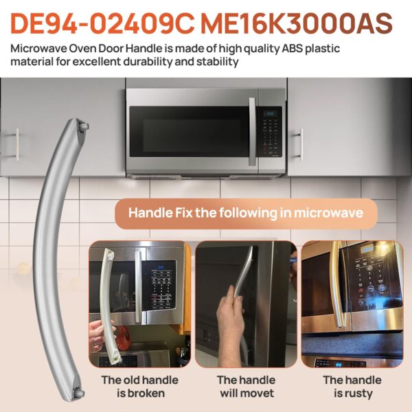Microwave Oven Door Handle Compatible with Samsung ME16K3000AS SMH1611SE - Image 7