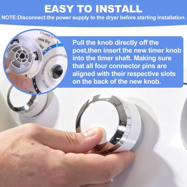 WE01X24552 Dryer Timer Control Knob Replacement for GE General Electric AP6026722, 4396547,PS11736611 - Image 2