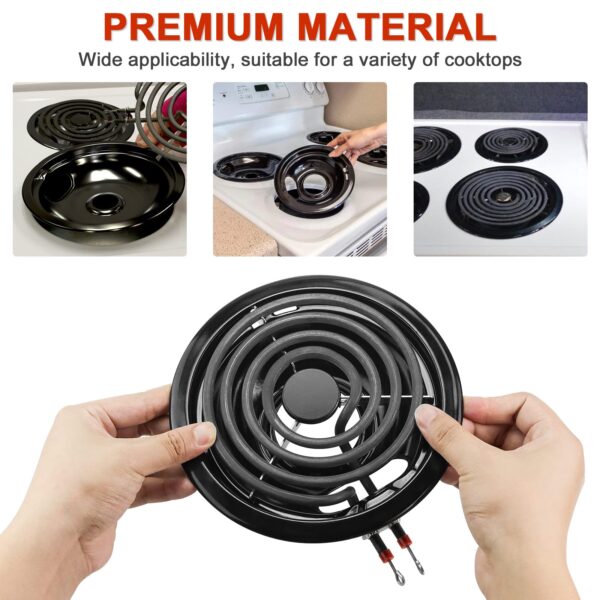 AMI PARTS W10290350 W10290353 Black Porcelain Burner Drip Pans - Image 2