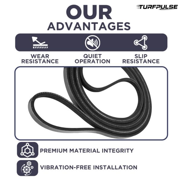TURFPULSE Dryer Replace Part 341241 Dryer Drum Belt for Whirlpool Kenmore Roper Amana Maytag Replacement Accessories, 1/4 Inch x 92.25 Inch - Image 3