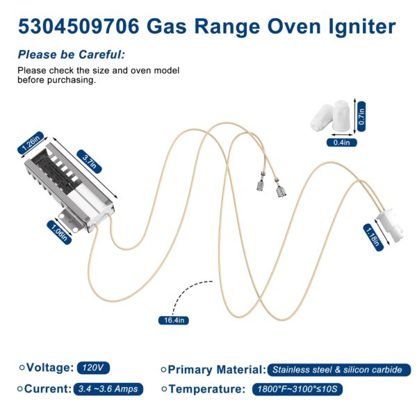 Model 790 Oven Igniter, 5304509706 Gas Oven Igniter for Gas Stove - Image 2