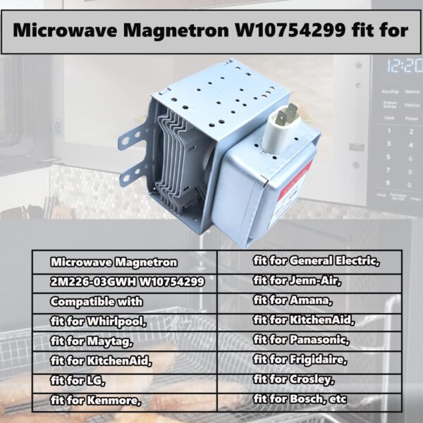 Microwave Magnetron 2M226-03GWH W10754299 fit for Whirlpool Microwave - Image 2