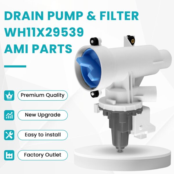 WH11X29539 WH11X39237 Washer Drain Pump and Filter Fit for G-E Washers - Image 4