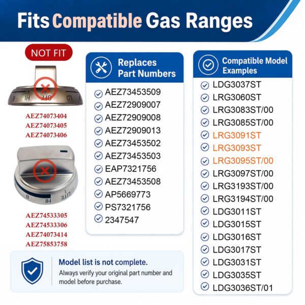 AEZ73453509 Stove Knobs Replacements Compatible with lg Gas Range Stove - Image 2