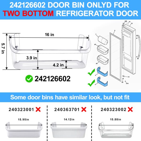 NEW 242126602 FFSS2615TS0 Bottom Refrigerator Door Shelf Bin Replacement - Image 5
