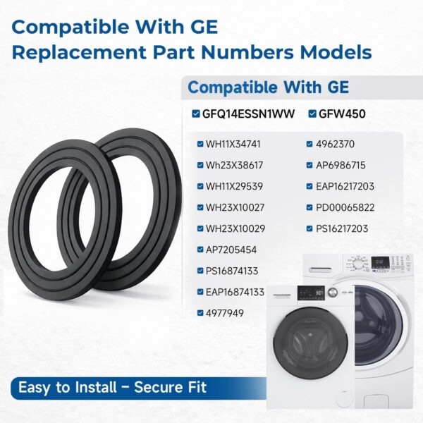 WH23X38617 Drain Pump Filter Gasket Compatible with GE Washer GFQ14ESSN1WW