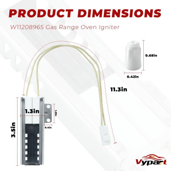 W11208965 Oven Igniter for Whirlpool Amana WFG320 WFG505 Series Gas Range - Image 3